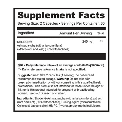1 Source Supps - Shoden® Ashwagandha - 60 Capsules