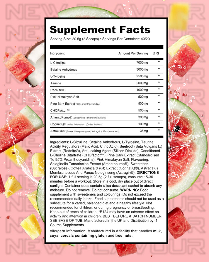 1 Source Supps - PUMPED1 - Ultimate Non-Stim Pre