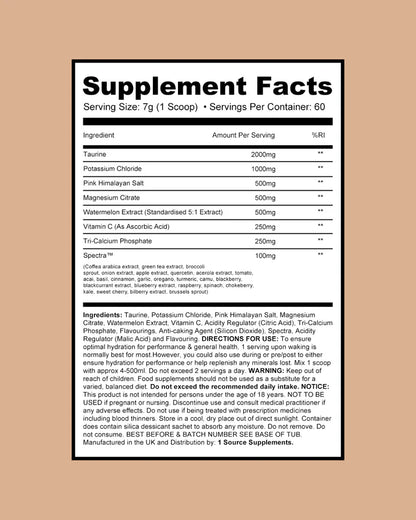 1 Source Supps  - HYDRATE1 - Advanced Hydration Formula