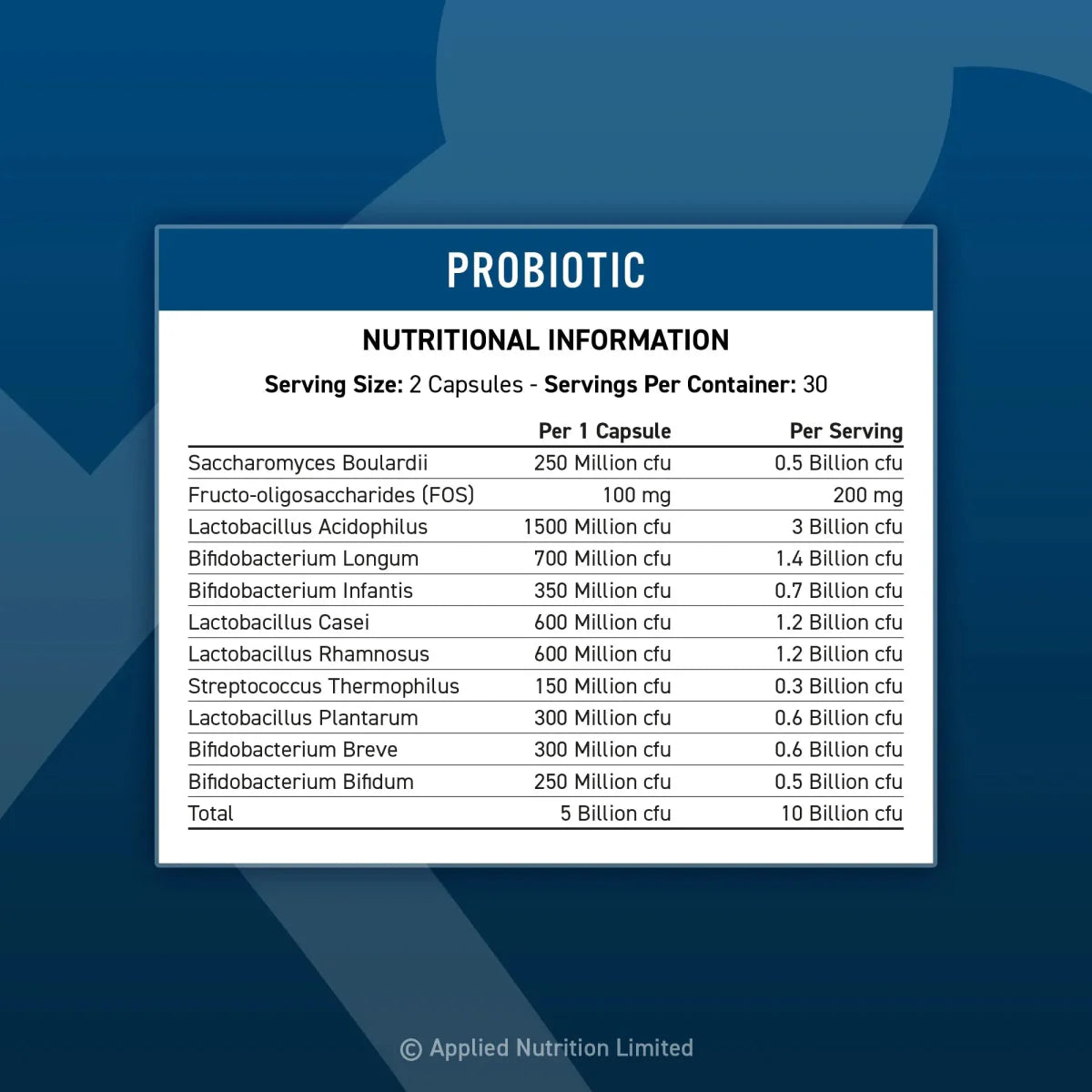 Applied Nutrition Probiotic - Advanced Multi-Strain Formula
