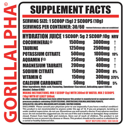 Gorillalpha Hydration Juice (300g)