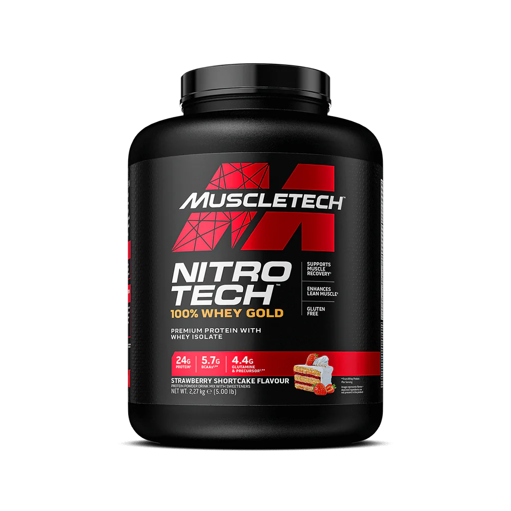 MUSCLETECH NITRO TECH 100% WHEY GOLD PREMIUM PROTEIN STRAWBERRY CHEESECAKE(2.27kg)