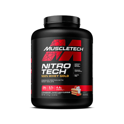 MUSCLETECH NITRO TECH 100% WHEY GOLD PREMIUM PROTEIN STRAWBERRY CHEESECAKE(2.27kg)