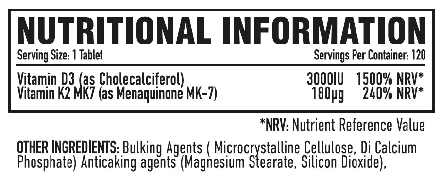 PER4M Vitamin D3 Plus K2 Tablets
