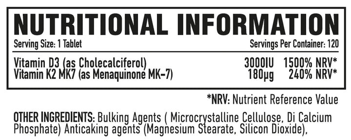 PER4M Vitamin D3 Plus K2 Tablets