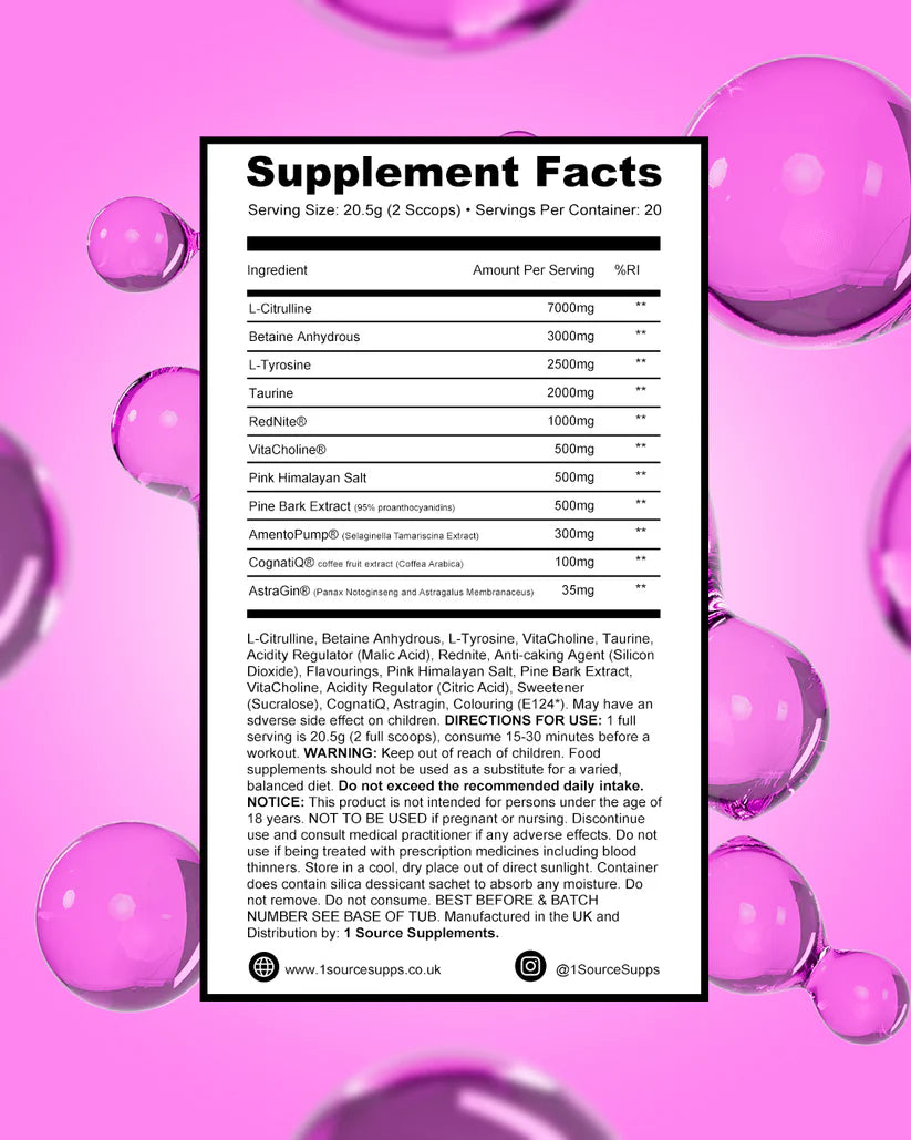 1 Source Supps - PUMPED1 - Ultimate Non-Stim Pre