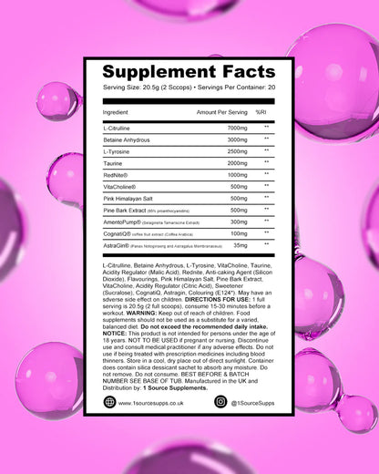 1 Source Supps - PUMPED1 - Ultimate Non-Stim Pre